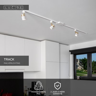 Lucide TRACK Eindkap - 1-fase Railsysteem / Railverlichting - Set van 2 - Wit (Uitbreiding)